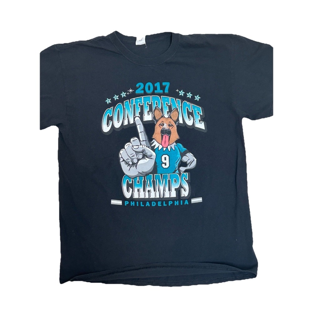 2017 Philadelphia Eagles Conference Champs Dog Shirt Gildan Size L Nick Foles